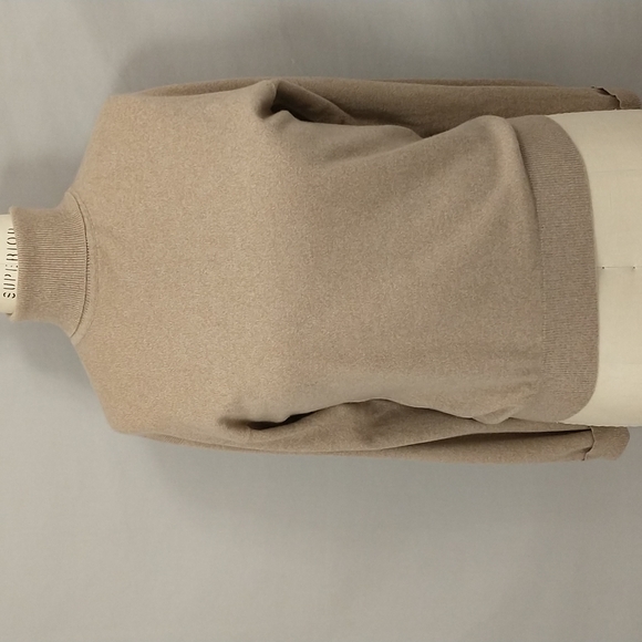 Soft Cashmere Turtleneck Neutral Beige Heather Natural Tan Quality Mid Thickness - Picture 7 of 11